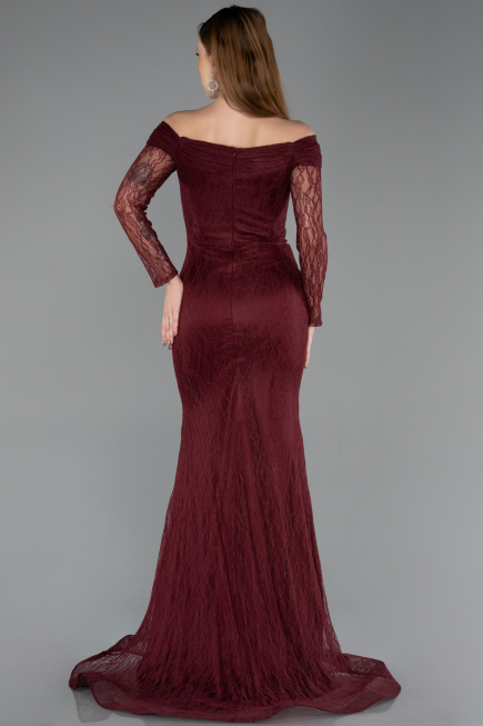 Long Burgundy Dantelle Evening Dress ABU5617
