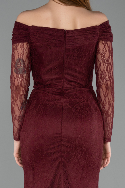 Long Burgundy Dantelle Evening Dress ABU5617