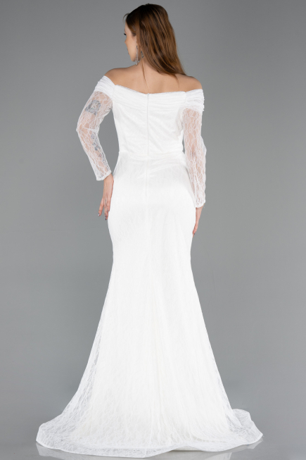 Long White Dantelle Evening Dress ABU5617