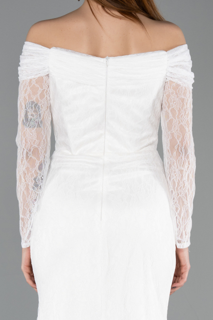 Long White Dantelle Evening Dress ABU5617
