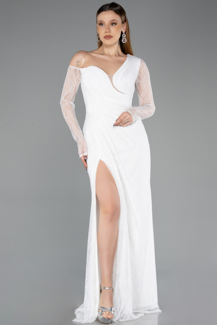 Long White Dantelle Evening Dress ABU5618