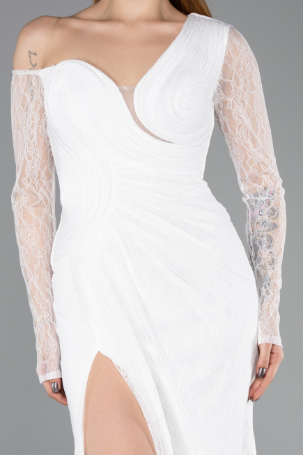Long White Dantelle Evening Dress ABU5618