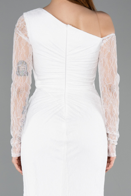 Long White Dantelle Evening Dress ABU5618