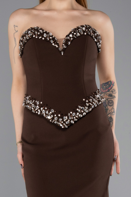 Long Brown Evening Dress ABU5610