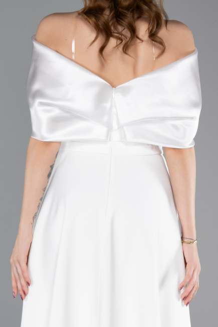 Midi White Party Dress ABK2523