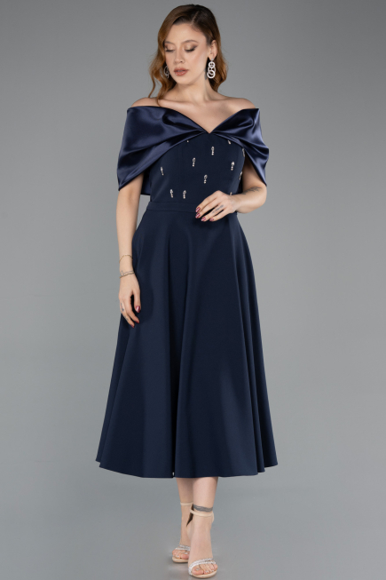 Midi Navy Blue Party Dress ABK2523