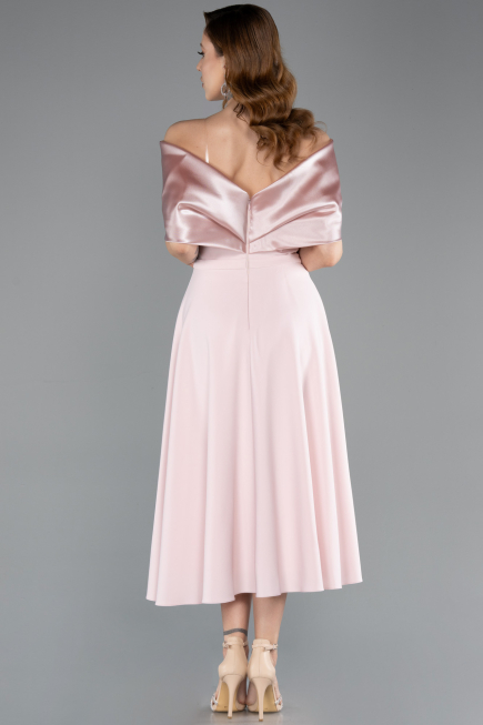 Midi Powder Color Party Dress ABK2523