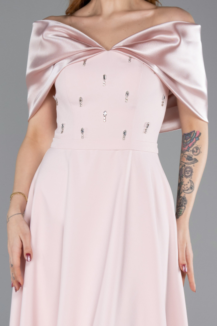 Midi Powder Color Party Dress ABK2523