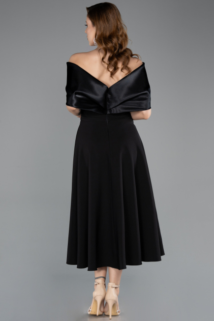 Midi Black Party Dress ABK2523