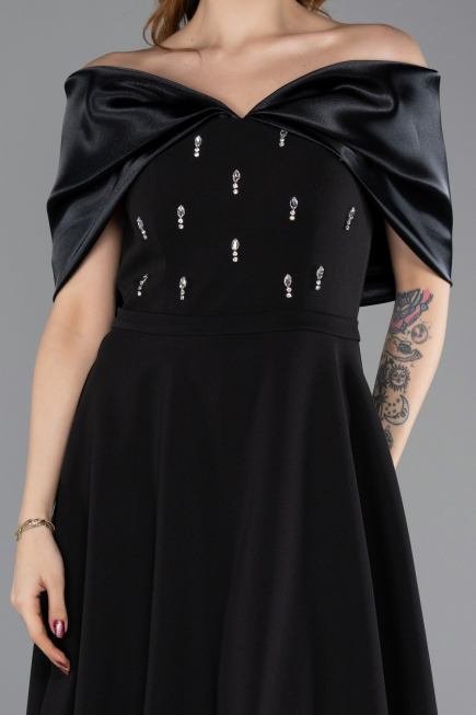 Midi Black Party Dress ABK2523