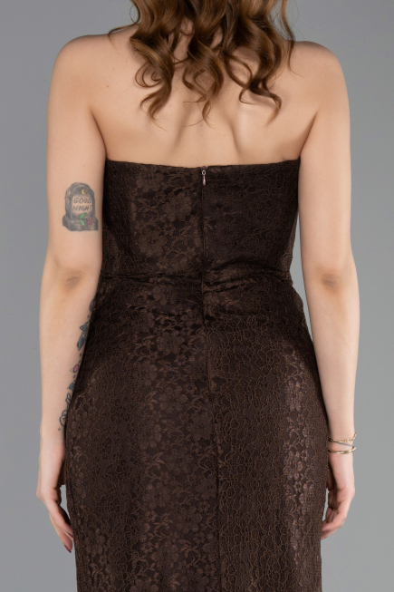 Long Brown Dantelle Evening Dress ABU5587
