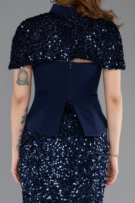Long Navy Blue Evening Dress ABU5640