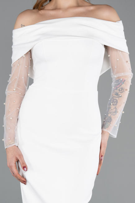 Midi White Cocktail Dress ABK2522