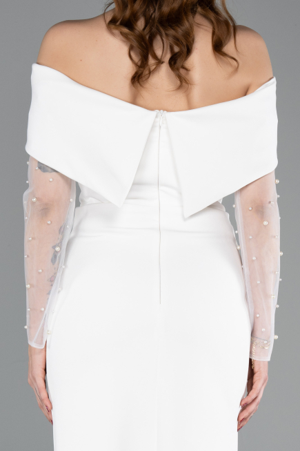 Midi White Cocktail Dress ABK2522