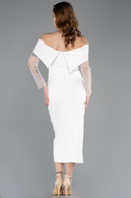Midi White Cocktail Dress ABK2522