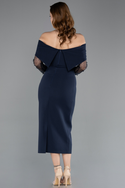 Midi Navy Blue Cocktail Dress ABK2522
