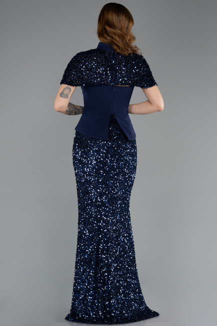Long Navy Blue Evening Dress ABU5640