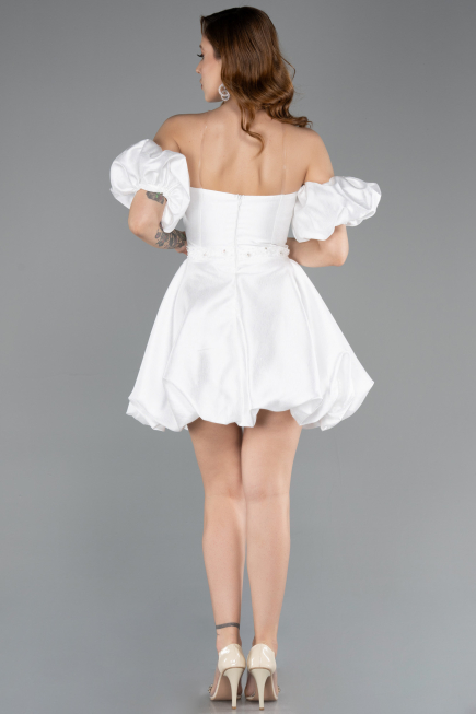 Mini White Party Dress ABK2512