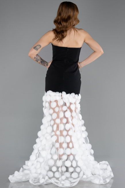 Long Black-White Evening Dress ABU5635