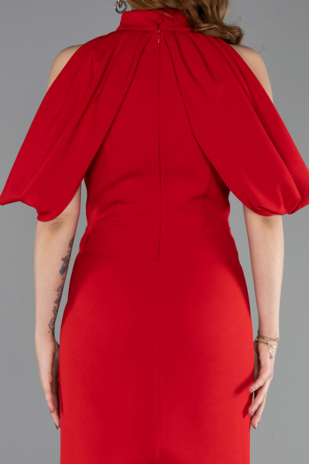 Midi Red Party Dress ABK2517