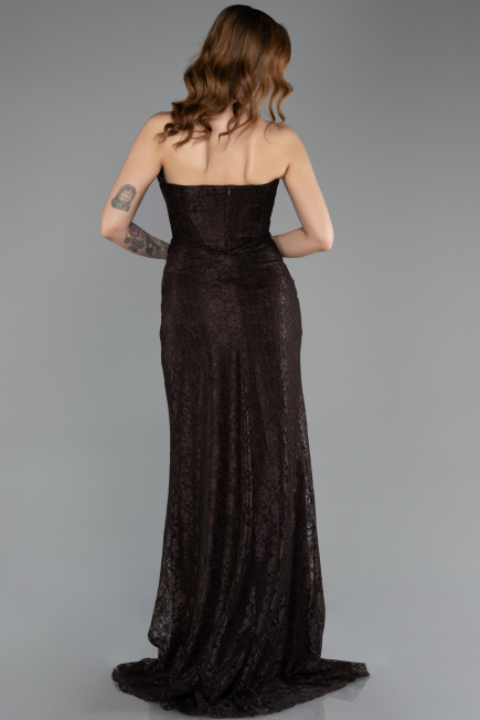 Long Brown Laced Evening Dress ABU5642