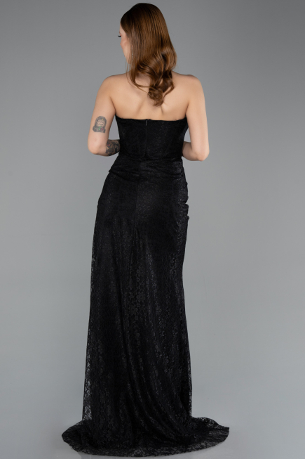 Long Black Laced Evening Dress ABU5642