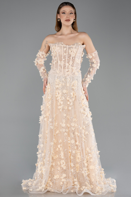 Long Gold Evening Dress ABU5658
