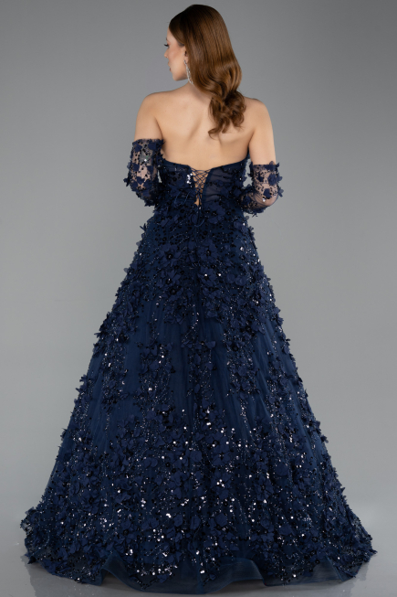 Long Navy Blue Evening Dress ABU5658