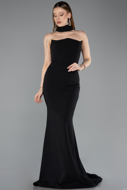 Long Black Mermaid Evening Gown ABU5627