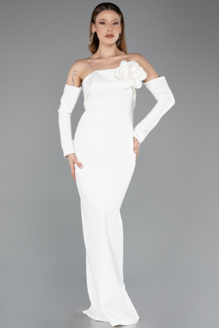 Long White Evening Dress ABU5629