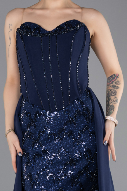 Long Navy Blue Evening Dress ABU5682