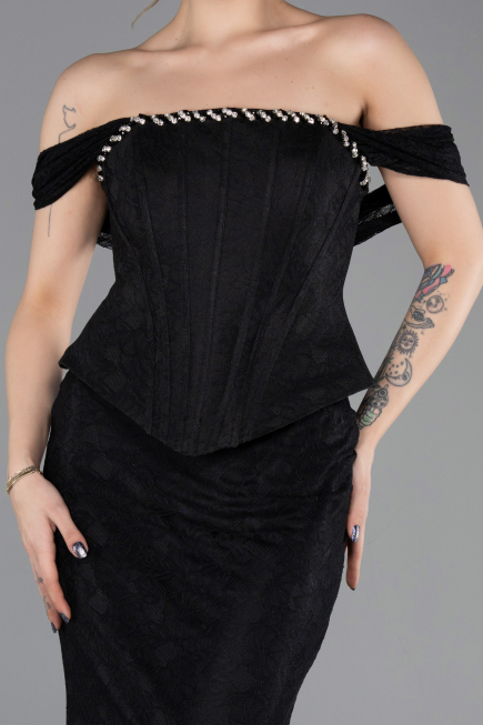 Long Black Dantelle Mermaid Prom Dress ABU5685