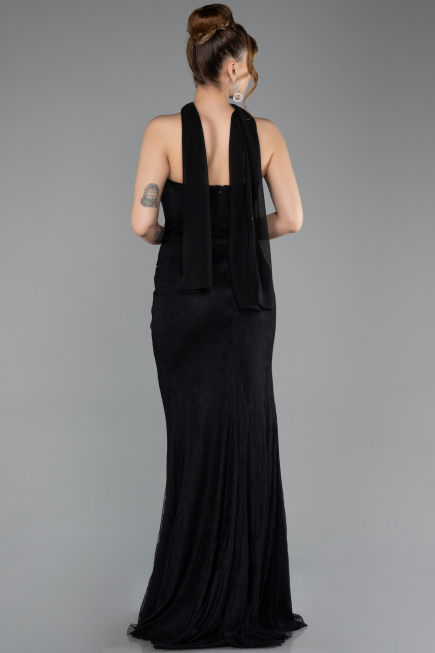 Long Black Dantelle Evening Dress ABU5686