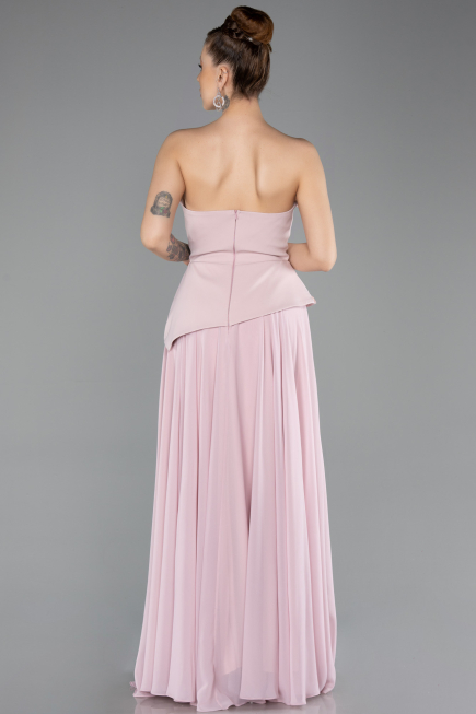 Long Powder Color Chiffon Evening Dress ABU5681
