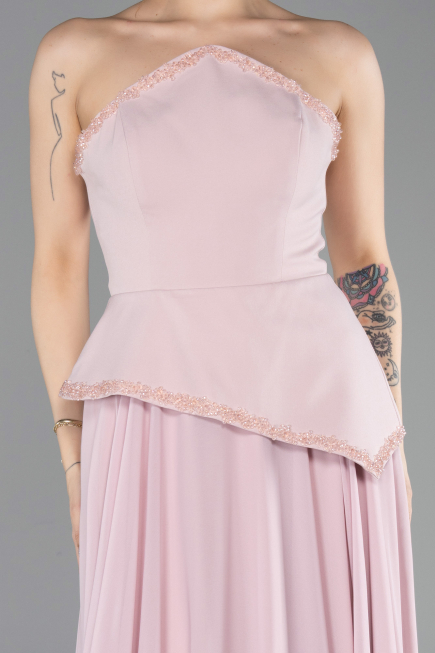 Long Powder Color Chiffon Evening Dress ABU5681