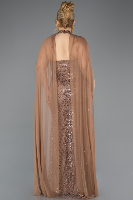 Long Copper Plus Size Engagement Dress ABU5596