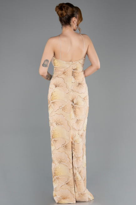 Long Gold Scaly Evening Dress ABU5713