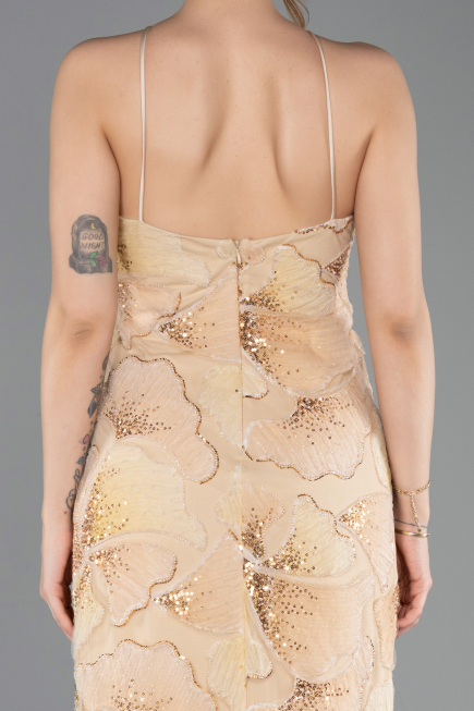 Long Gold Scaly Evening Dress ABU5713