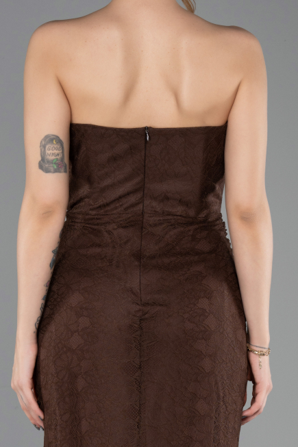 Long Brown Dantelle Evening Dress ABU5717