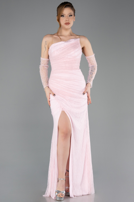 Long Powder Color Dantelle Evening Dress ABU5700