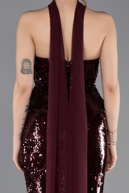 Long Burgundy Mermaid Prom Dress ABU5721