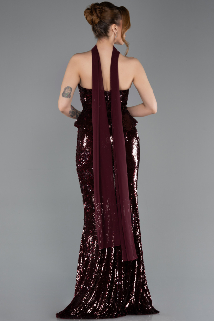 Long Burgundy Mermaid Prom Dress ABU5721