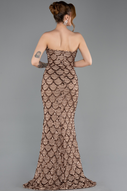 Long Copper Scaly Evening Dress ABU5701
