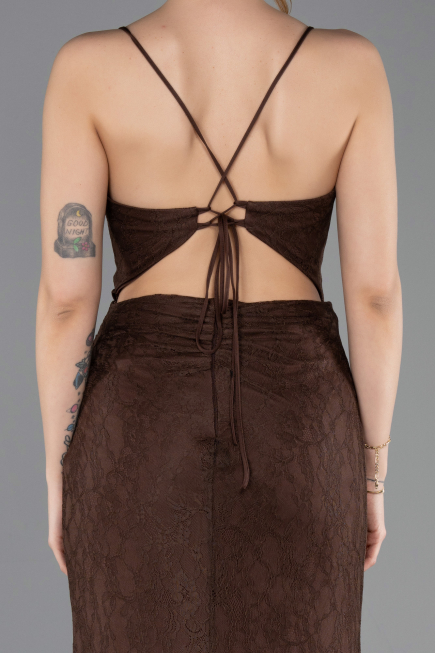 Long Brown Dantelle Prom Gown ABU5719