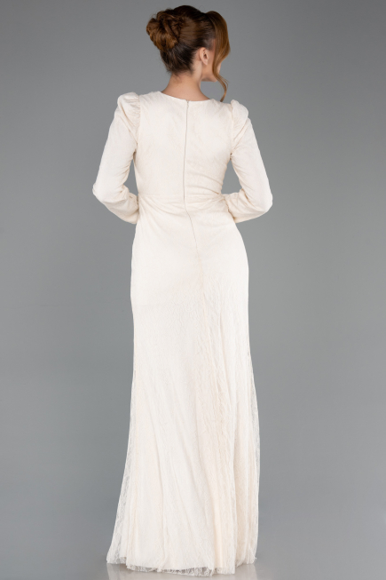 Long Beige Dantelle Evening Dress ABU5720
