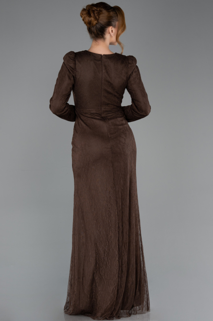 Long Brown Dantelle Evening Dress ABU5720