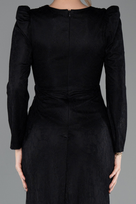 Long Black Dantelle Evening Dress ABU5720