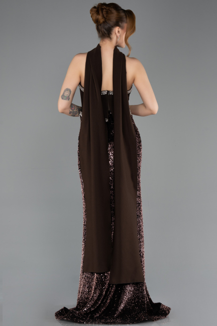 Long Brown Scaly Mermaid Evening Gown ABU5703