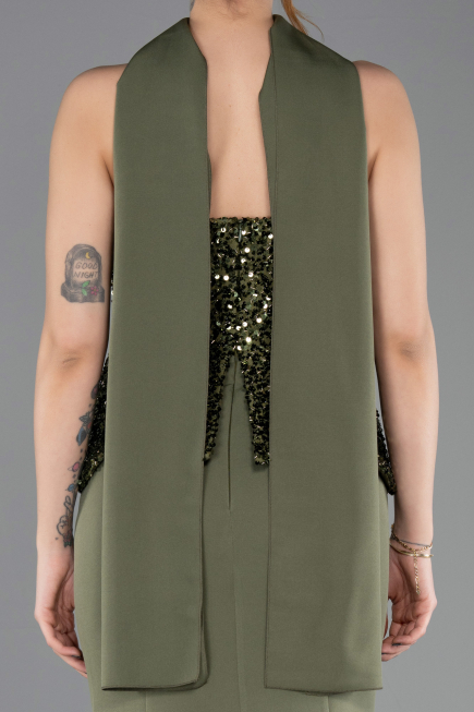 Long Olive Drab Mermaid Prom Dress ABU5704