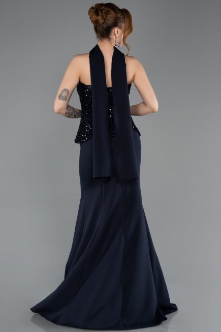 Long Navy Blue Mermaid Prom Dress ABU5704